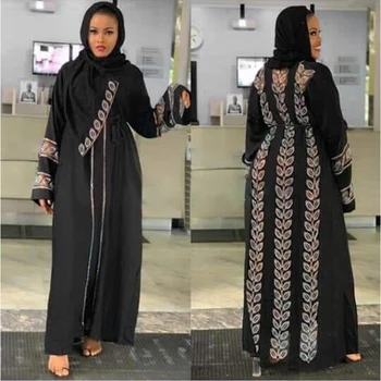 MD Abayas Pre Ženy Elegantné Šaty, Hidžáb Dubaj Turecko Moslimskou Hidžáb Oblečenie Kaftane Marocain Lesklé Kamene Kimono Islamské Oblečenie