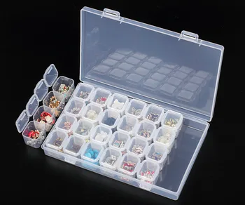 Box Pre Uloženie Nechty 28 Malé Puzdra Plast Prázdne Boxy Môžu Byť Jedno-Otvorené Skladovanie Transparentné Šperky Skladovanie