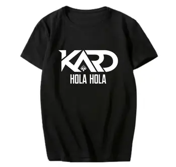 Kpop letné štýl kard k.a.r.d hola hola album istom členskom meno tlač o krku t tričko unisex voľné krátke sleeve t-shirt