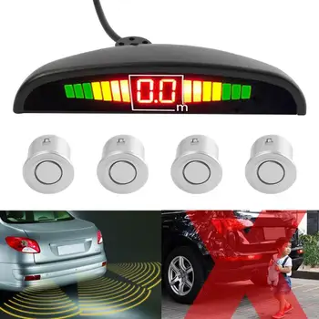 Univerzálny Auto Auto Parktronic LED Parkovacie snímače s 4 Senzory Zadnej strane Zálohy Parkovanie Radar Monitor Detektor Systém Displej