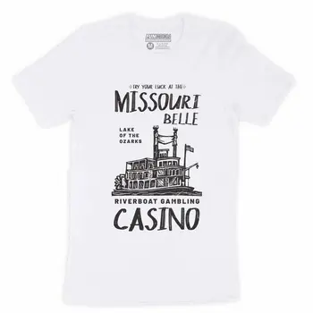 Lake Ozark Člna Hazardných hier Casino Missouri Belle pánske T-Shirt Zobraziť Marty Darček k Narodeninám pánske Tričko Bavlna T-shirt