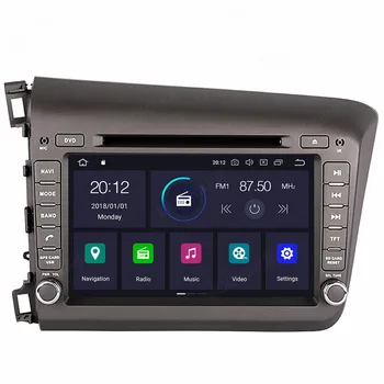 Android 10.0 4+64 G autorádia GPS Navigácia pre Honda Civic 2012-car Multimediálny Prehrávač, Rádio, video, stereo hlava jednotky dsp wifi