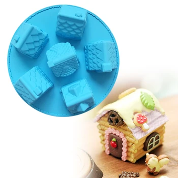 DIY Kuchyňa 1PC 6 rodinných Domov Tvar Silikónové Čokoláda Formy Cake Zdobenie Nástroje Mydlo Formy Tortu Blany pečící