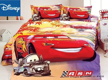 Disney Lightning McQueen Autá Lacnejšie posteľná bielizeň Nastaviť Twin Veľkosť Pre Deti Spálne Dekorácie Jediný Byt List Obliečky 3ks