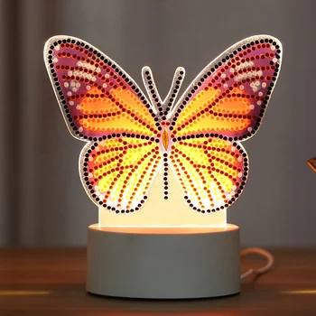2020 Nové LED Dekorácie Svetlo Lampy 5d DIY Diamond Maľovanie Svetlom Nočných Lámp Spálňa Domova darček cartoon Zvierat Nočné Lampy