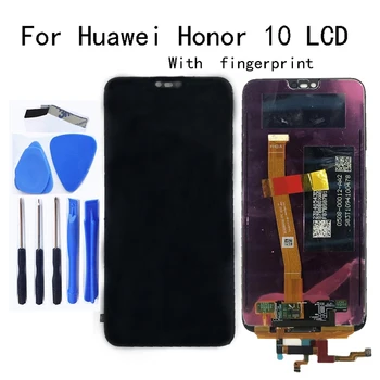 Originál s odtlačkov prstov Pre Huawei Honor 10 LCD Displej Dotykový Displej Digitalizátorom. Zhromaždenie Na Počesť 10 Telefón výmeny Dielcov