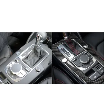 Pre Audi A3 8V-2018 Uhlíkových Vlákien Gears Shift Panel Dekoratívne Nálepky Výbava