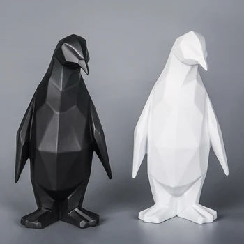 Nordic Penguin Živice Model Ozdoby Sochy Zvierat Remesiel Jednoduché Home Office Tvorivé Geometrické Sochárstvo Penguin Abstraktné Dekor