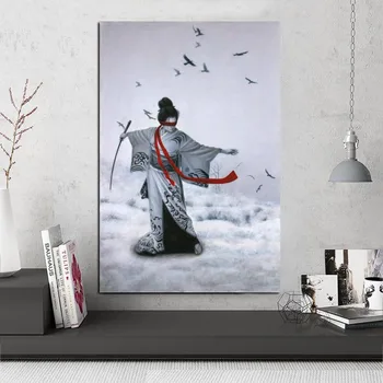 Japonsko Umenie Moderné Nástenné Art Print Pop Art Obraz A Plagát Prejdite Plátno Na Maľovanie Obrazu Domáce Dekorácie Japonsko Žena Bushido