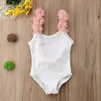 2020 Batoľa Detský Baby Dievčatá Kúpanie Roztomilý Letné Vyhovovali Kvet Plavky S Uväzovaním Za Kombinézu Plavky, Bikiny Nastaviť