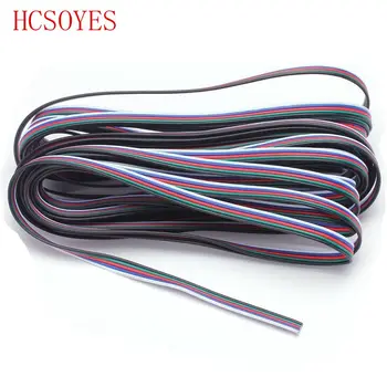 HCSOYES 5 pinov 5m/10m/20m led rgb konektor kábel Predlžovací Kábel Elektrického Drôtu Osvetlenie Pripojenie pre led pásy