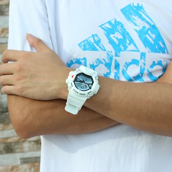 EPOZZ Synchrónny pohyb duálne zobrazovanie Hodinky Športové hodinky Pre Mužov Gumy Popruh hodín Muž Hodiny nepremokavé relogio masculino