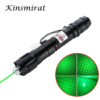 Vysoký Výkon Zelené/červené/modré Lasery Pohľad Laserové Ukazovátko Pero 1000m, 5mW 532 nm, Nastaviteľné Zaostrenie Lazer Ukazovateľ s 18650 Batérie