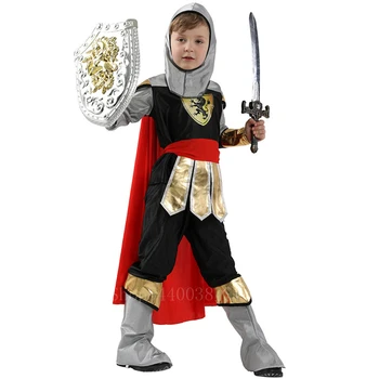 Kráľovský Rytier, Bojovník Cosplay Kostýmy pre Chlapcov Deti Dieťaťa Halloween Karneval Party Stredovekého Vojaka Úlohu Hrať Nóbl Oblečenie Set sa