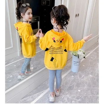2020 Nové Módne Veľké Dievčatá Športové Odevy Hoodie Golier List Oblečenie Set Sa Dospievajúci Jar Jeseň Deti Tepláková Súprava Žlté Oblečenie