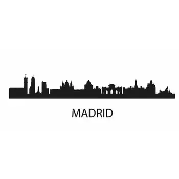MADRID Skyline Odtlačkový Stenu, Nálepky, Samolepky Dekor Nástenné Art Obývacia Izba Domáce Dekorácie Orientačný bod Skyline Stenu Odtlačkový