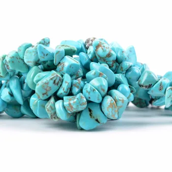 Veľkoobchod Čipy Korálky 8-12mm Prírodné Modré Turquoises Štrku Korálky Pre Šperky, Takže 33inch Nepravidelný Kameň Korálky Diy Šperky