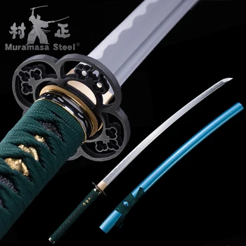 Skutočné Japonské Katana-1045 Uhlíkovej Ocele Čepeľ Full Tang Ostrý-41 Palcov Samuraj Meč-Handmade Nový PRÍCHOD-Shinning Modrá