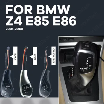 F30 Štýl radiaca páka Páka Uhlíkových Vlákien Black Silver pre BMW Z4 E85 E86 2001-2008 Príslušenstvo LED Radenie Gombík