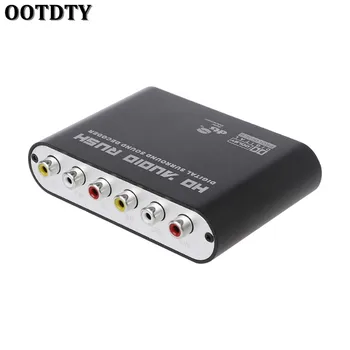 OOTDTY Digital DTS, AC3, Optický Na Analógový 5.1 CH Audio Surround Zvukový Dekodér Koaxiálny Na 6RCA