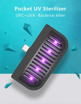 Mini prenosné UVC dezinfekcia UV LED lampa mobilný telefón troch rozhranie plug napájanie ručné dezinfekcia prenosné lampy