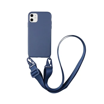 Luxusné Silikónové Reťazca Náhrdelník Telefón puzdro Pre iPhone 12 11 Pro Max 7 8 Plus X XR XS Max ozdobná šnúrka na uniforme Krk Lano Kábel Zadného Krytu
