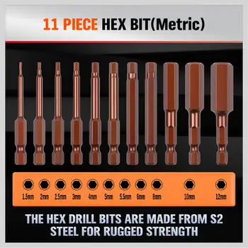 HORUSDY 2020-NOVÉ Horúce predávať 23 kusov hex bit nastavený metrické/sae profesionálny magnetický tip