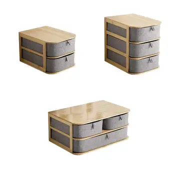Úrad Nepremokavé Úložné Zásuvky Domov Sklady, Multi-layer Zásuvky Typ Bambusové Drevo Ploche Úložný Box #4 W