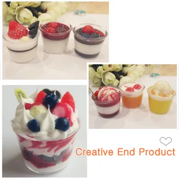 20pcs Roztomilý Mini Biele Poháre Japonský Deco Časti Napodobeniny Potravín Falošné Ice Cream Cup Mini Poháre Domáce Dekorácie Plastové Remesiel urob si sám