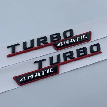 List Znak Turbo 4matic A M G Odznak Blatník Supercharge Logo Auta Styling Nálepky na Mercedes Benz AMG Lesklej Čiernej-2016