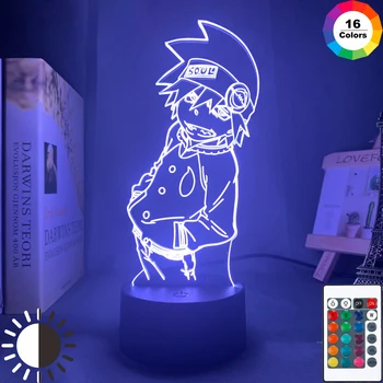 Akrylových 3d Lampa Anime Soul Eater Obrázok Nočného pre Deti Spálňa Decor Rgb Farebné Stolové Lampy Soul Eater Led Nočné Svetlo