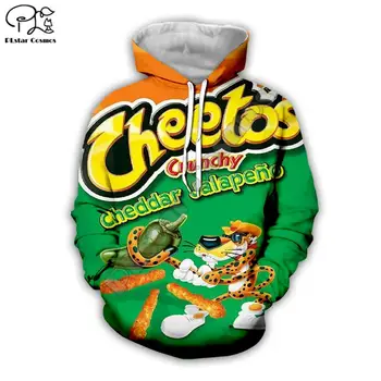 Rodina zodpovedajúce oblečenie vyhovovali Cheetos Snack 3D Hoodie/Sweathsirt/t shirt/zips/vesta monther otec, syn, dcéra jeseň pulóver