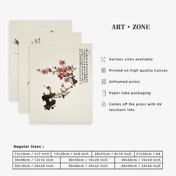 Čínske Slivkové Kvety rastlín, Bambusové plagáty vytlačí plátne, obrazy na stenu umenia pre obývacia izba dekor pre spálne estetické Dielo