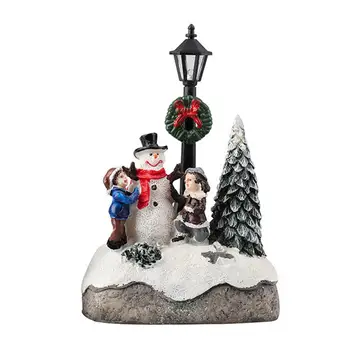 Vianočné Žiariace Obce Živice Ornament s Tree House Budovy Nastaviť Pre Deti Darček, Vianočné Žiariace Malý Dom Dekorácie