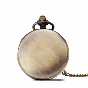 100ks/veľa 0021# veľkoobchod Vintage Bronze vreckové hodinky zábal quartz mužov veľká veľkosť zlatá farba vreckové hodinky s náhrdelník reťazca