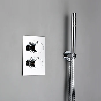 Smesiteli Kúpeľňa So Sprchou Nastaviť Chrome Daždi Kohútik Na Stenu, Termostatické Ventile Systém 8-12
