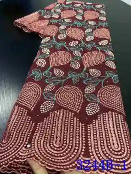 NIAI Afriky Čipky Textílie 2020 Vysokej Kvalite Švajčiarskej Čipky Voile Čipky Vo Švajčiarsku Nigérijský Suché Čipky Tkaniny S Kamene XY3244B-2