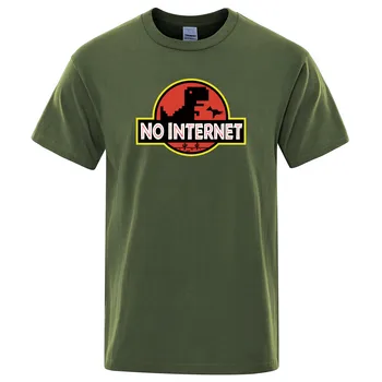 Cartoon Dinosaura tee tričko Vytlačené Č internet T shirt mužov dino vtipné tričko Harajuku Topy Jurský offline park pánske t-shirt