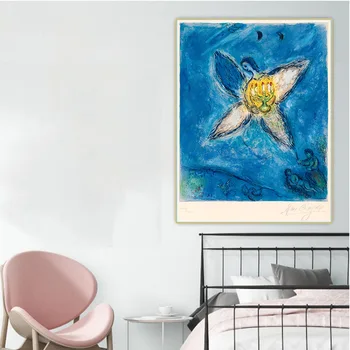 Citon Marc Chagall《Anjel S Svietnik》Plátno Umenie Olejomaľba Umelecké Dielo, Plagát, Obraz Na Stenu Pozadia Dekor Domáce Dekorácie