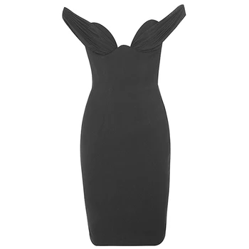Čierne Sexy Ženy Ramena bez Ramienok, Nočný Klub Obväz Šaty 2018 Nové Módne Ženy Party Šaty XL