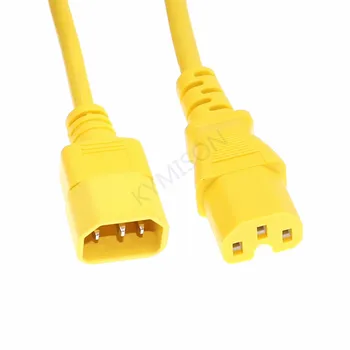 C14 C15 Napájací Kábel, IEC 320 C14 Mužov C15 Samica Predlžovací Kábel 1,8 m 6 ft Black Yellow 10A 250V