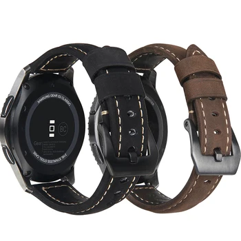 20 mm 22 mm Kožené Watchband Popruh pre Samsung Galaxy Sledovať 42/46 mm Výstroj S2 S3 Band Náramok pre Amazfit Stratos 2 2S/GTR 42 47mm