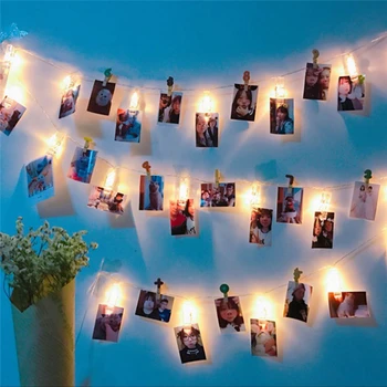 20 LED Girlandy Karty Foto Klip Led Reťazec Rozprávkových Svetiel Vianočné Vence, Svadobné Valentines Dekorácie EÚ/Plug NÁS