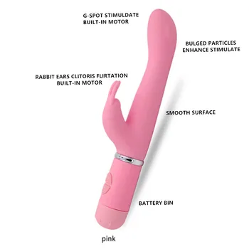10 Rýchlosť Dildo Rabbit Vibrátor Vagíny, Klitorisu A G-Spot Stimulovať Batérie Silikónové Nepremokavé Sexuálne Hračky Pre Ženy Masturbator