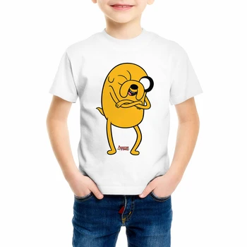 Detské Dobrodružstvo Čas s Finn a Jake T-Shirt Cartoon Plný Tlač Dobrodružstvo Čas chlapec a dievča Tričko Tee Najvyššej kvality 304-C