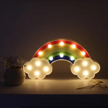 Hot Predaj Nočné Svetlo Rainbow Nástenné Svietidlá Napájaný z Batérií Pre Deti Izby Dekor Plastové Tabuľky Strana Dekoratívne LED Nočné Svetlo Lampy