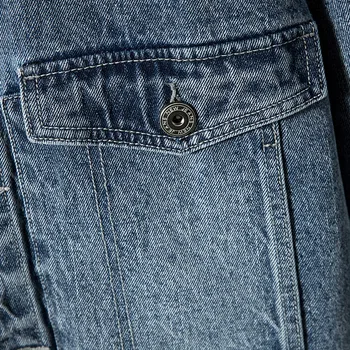2021 Nové Jeseň Mužov Vintage Blue Jeans Bunda Módne Príležitostné Voľné Denim Kabát Mužov Značky Šaty Plus Veľkosti 4XL 5XL