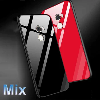 Pre xiao mi Mix prípade Luxusné farbou Tvrdené Sklo pevné púzdro soft edge Pre xiao mi Mix 1 Mix1 shell MiMix zadný kryt