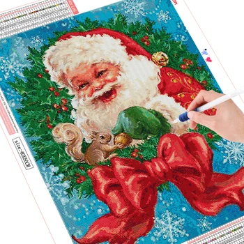 HUACAN 5d Diamond Maľovanie na Vianoce, Santa Claus Domáce Dekorácie Výšivky Remeselné Umenie Súpravy Obrázok