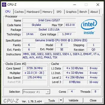 INTEL QHQG versión de ingeniería ES de I7 6400T I7-6700K 6700K procesador PROCESORA 2,2 GHz Q0 paso quad-core, socket 1151